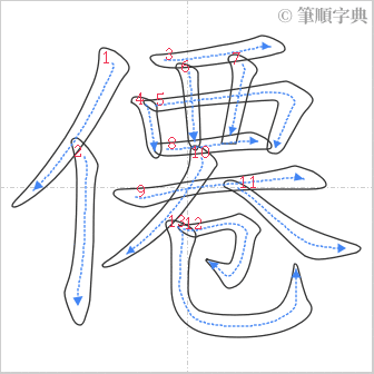 “「僊」的筆順”