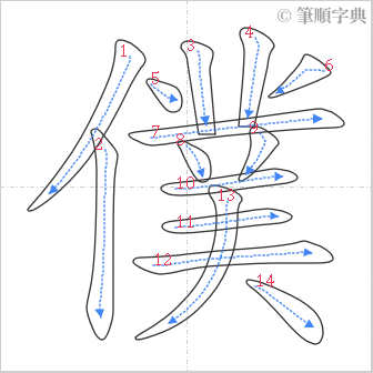 “「僕」的筆順”