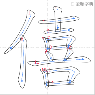 “「僖」的筆順”