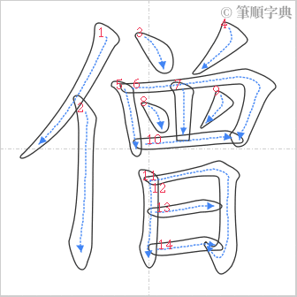 “「僧」的筆順”