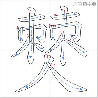 “「僰」的筆順”