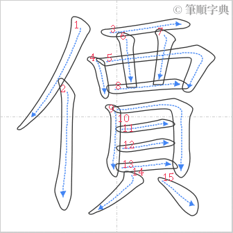 “「價」的筆順”