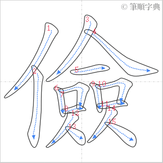 “「儉」的筆順”