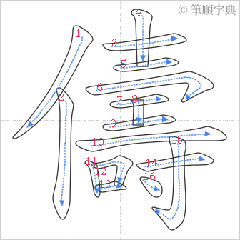 “「儔」的筆順”