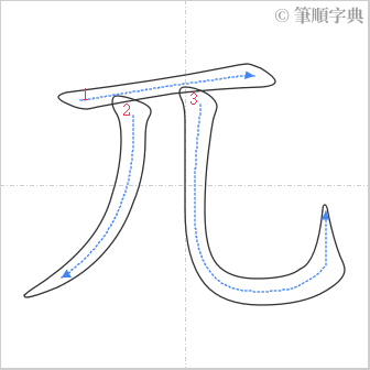 “「兀」的筆順”