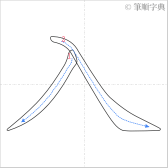 “「入」的筆順”