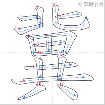 “「冀」的筆順”