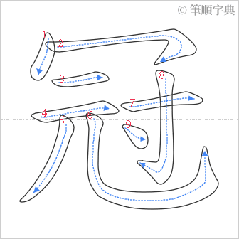 “「冠」的筆順”