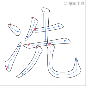 “「冼」的筆順”