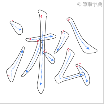 “「凇」的筆順”