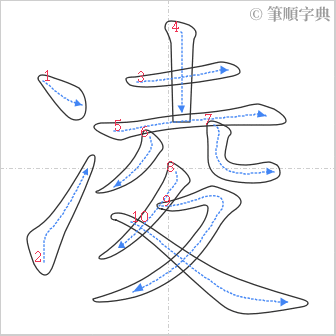 “「凌」的筆順”