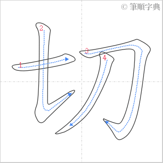 “「切」的筆順”