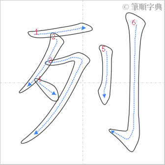 “「列」的筆順”