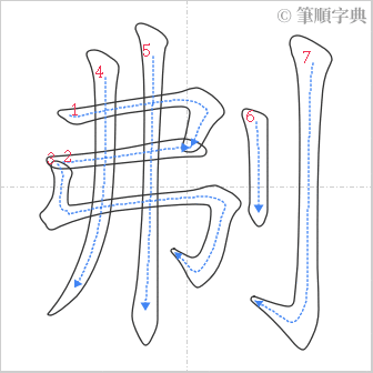 “「刜」的筆順”