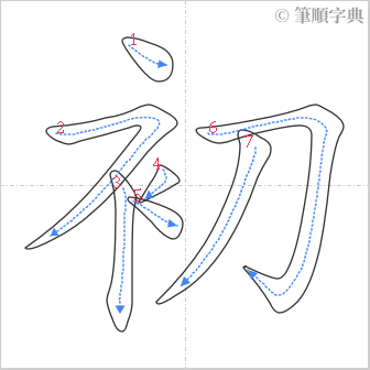 “「初」的筆順”