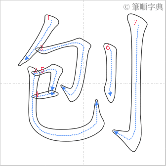 “「刨」的筆順”