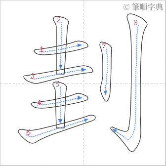 “「刲」的筆順”