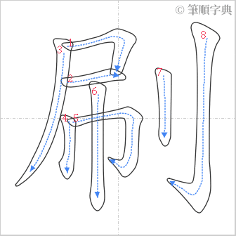 “「刷」的筆順”