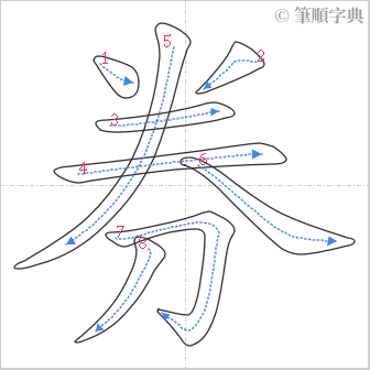 “「券」的筆順”