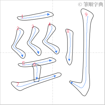 “「剄」的筆順”