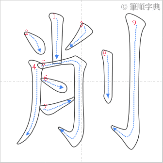 “「削」的筆順”