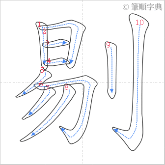 “「剔」的筆順”