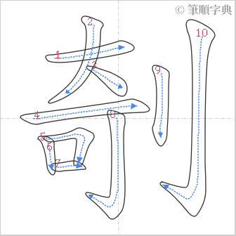 “「剞」的筆順”