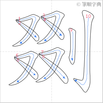 “「剟」的筆順”