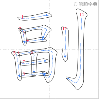 “「副」的筆順”