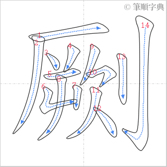 “「劂」的筆順”