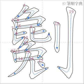 “「劖」的筆順”