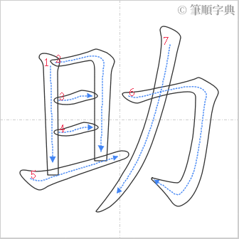 “「助」的筆順”