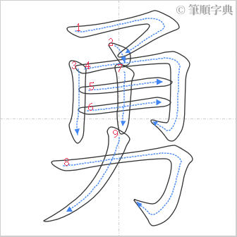 “「勇」的筆順”