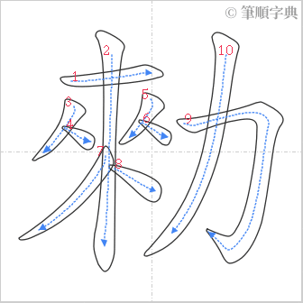 “「勑」的筆順”