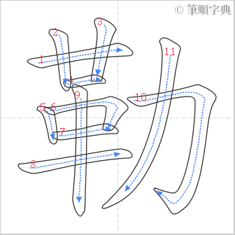 “「勒」的筆順”