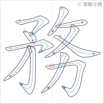 “「務」的筆順”