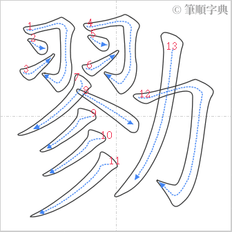 “「勠」的筆順”