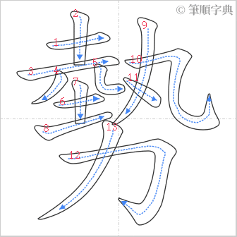 “「勢」的筆順”