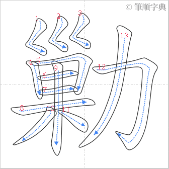 “「勦」的筆順”