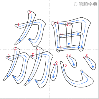 “「勰」的筆順”