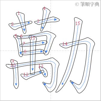 “「勱」的筆順”