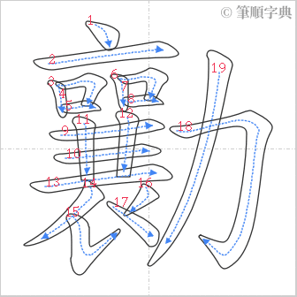 “「勷」的筆順”