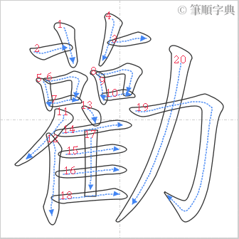 “「勸」的筆順”