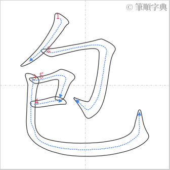 “「包」的筆順”