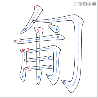 “「匍」的筆順”