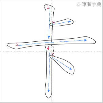 “「卡」的筆順”