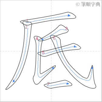 “「厎」的筆順”