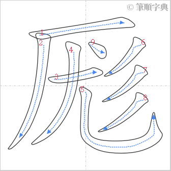 “「厖」的筆順”