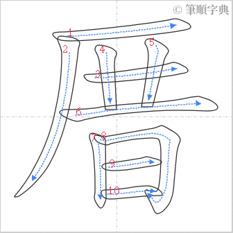 “「厝」的筆順”