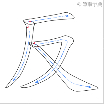 “「反」的筆順”